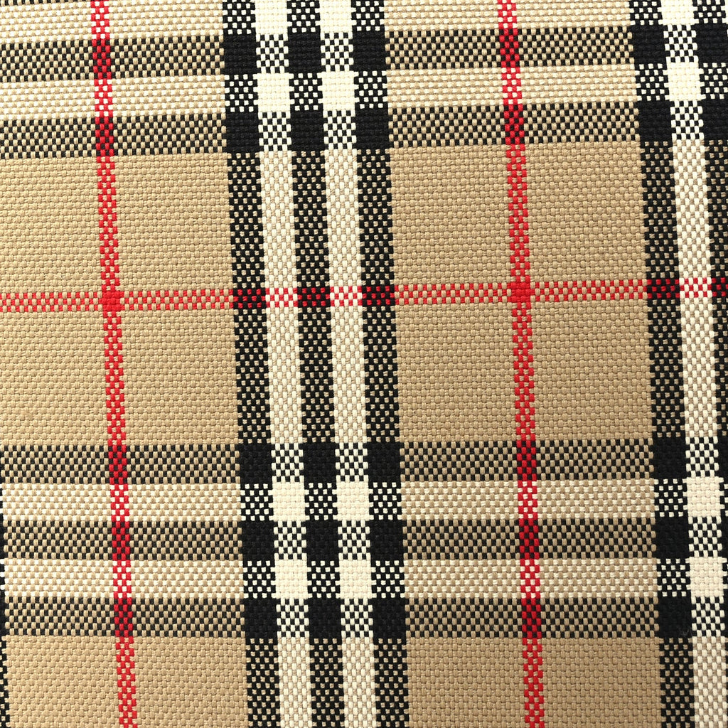 Burberry Cotton Vintage Check Medium London Tote Bag  Briar Brown White