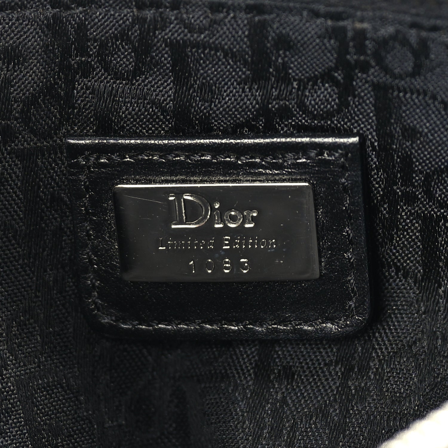 Christian Dior Canvas Stitched Flower Sequins Mini Saddle Pochette Black Red