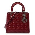 Christian Dior Patent Cannage Medium Lady Dior Red