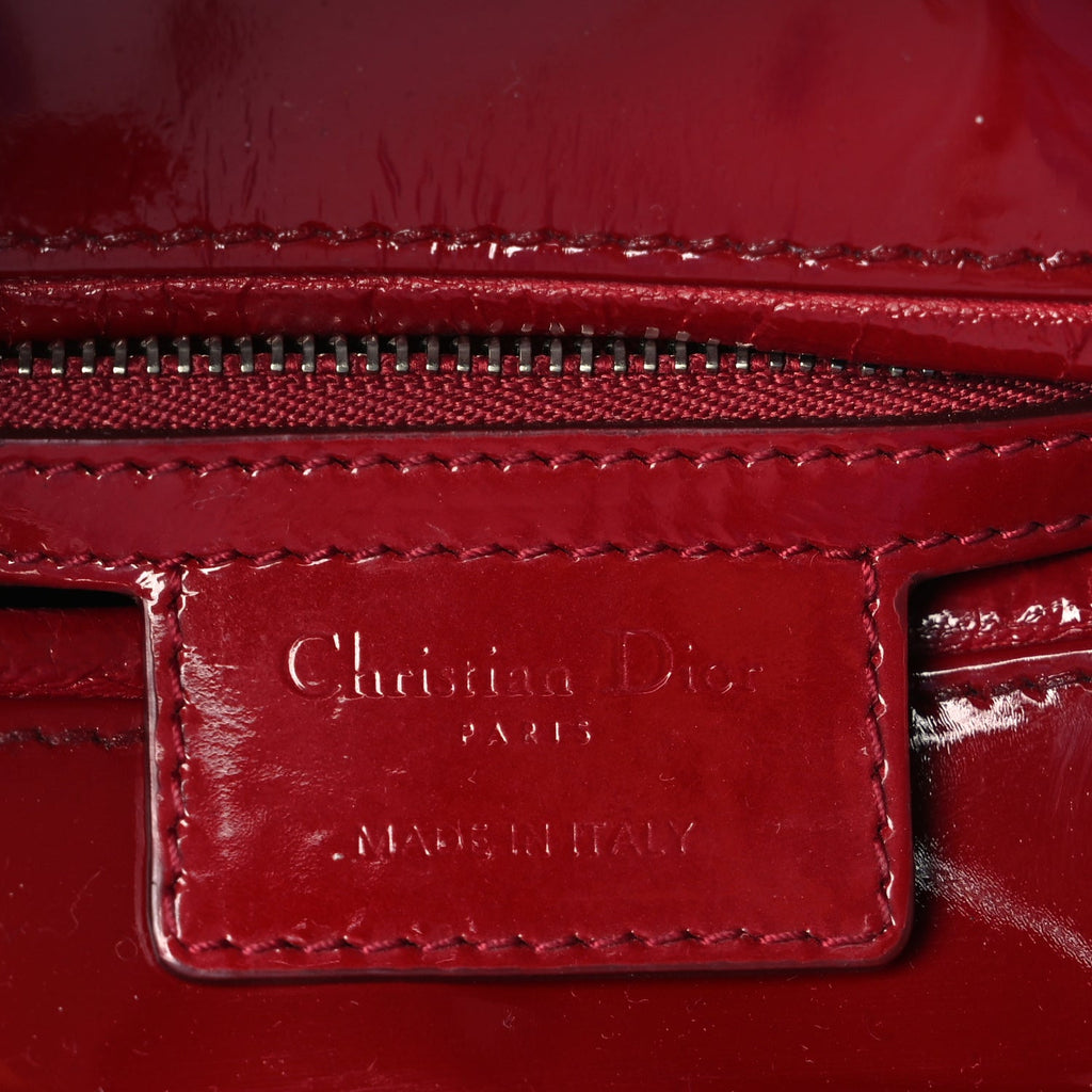 Christian Dior Patent Cannage Medium Lady Dior Red