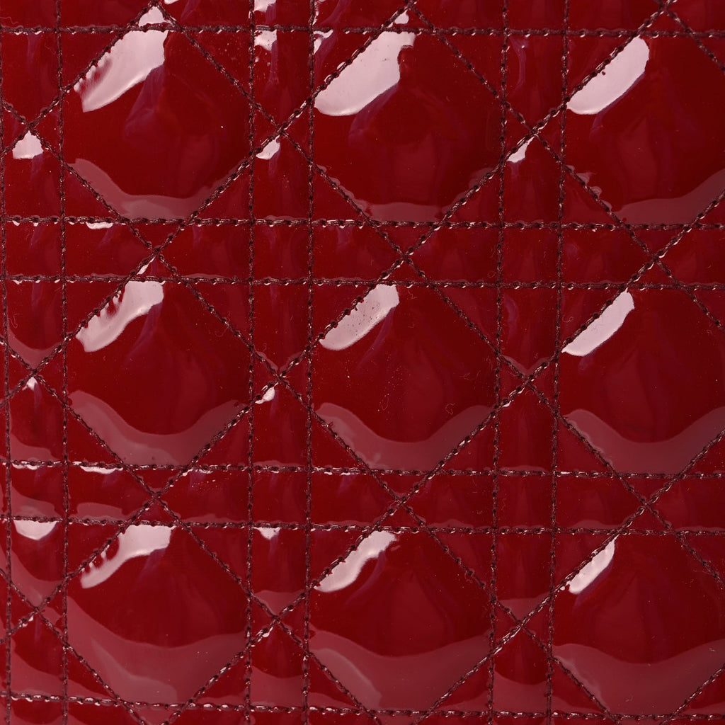 Christian Dior Patent Cannage Medium Lady Dior Red