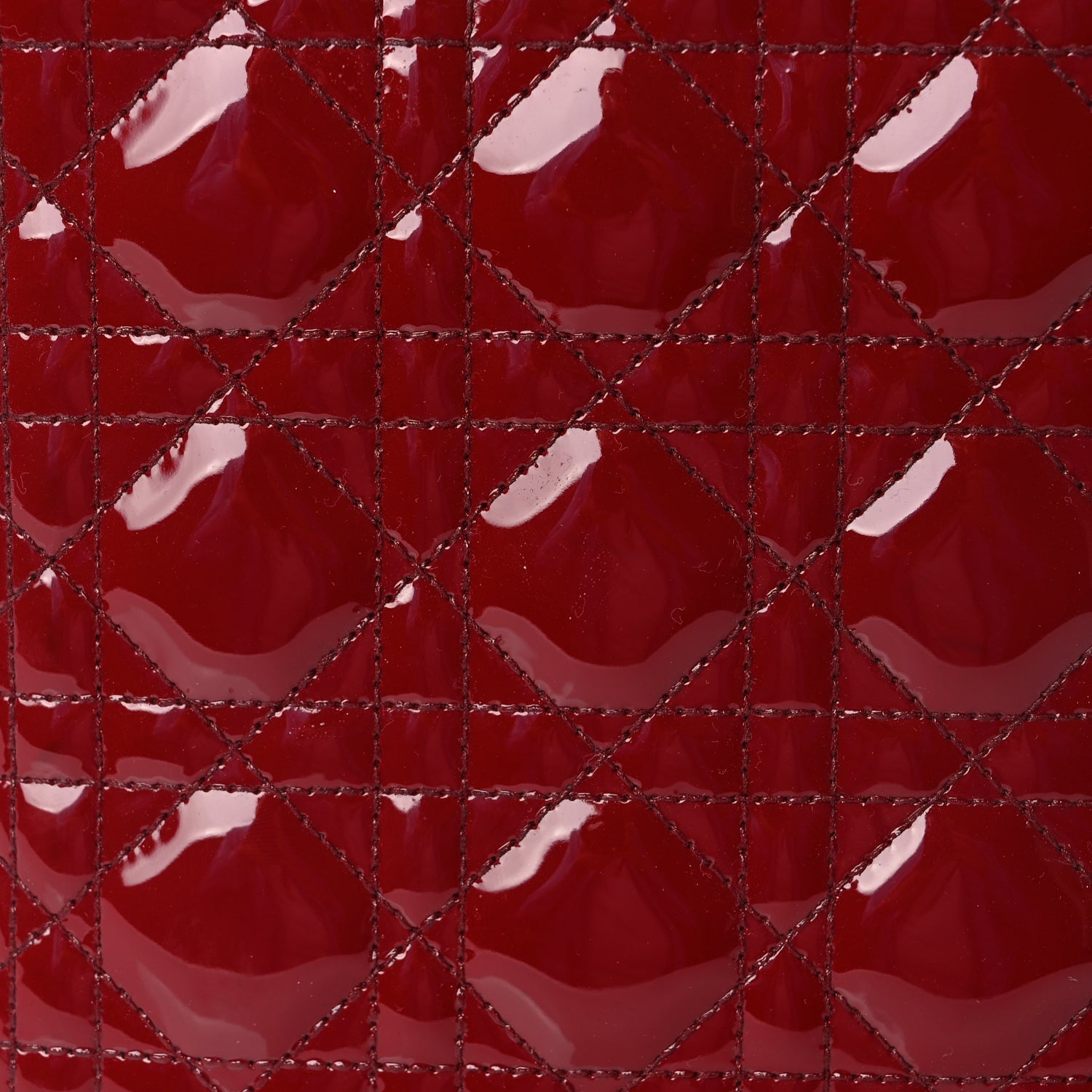 Christian Dior Patent Cannage Medium Lady Dior Red