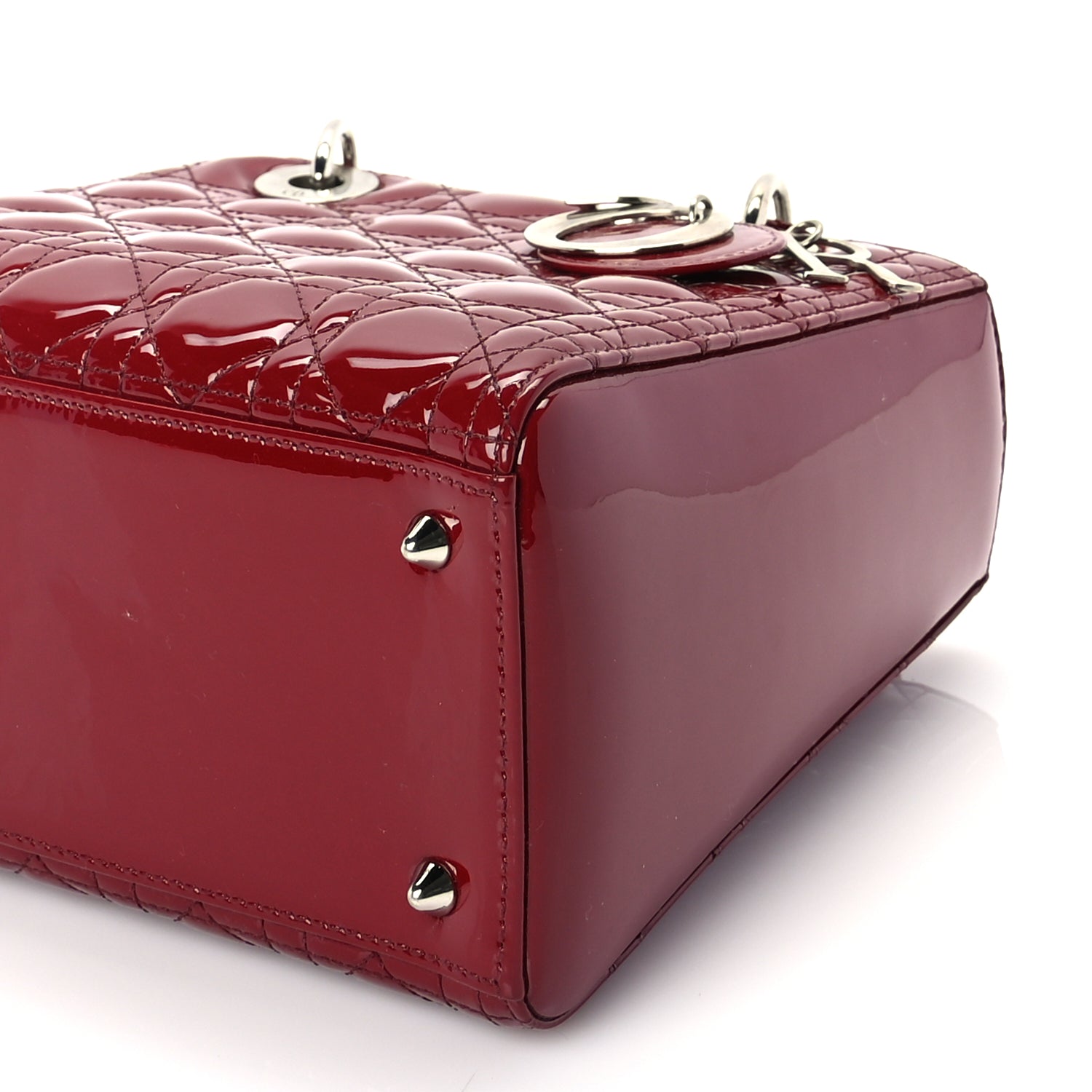 Christian Dior Patent Cannage Medium Lady Dior Red