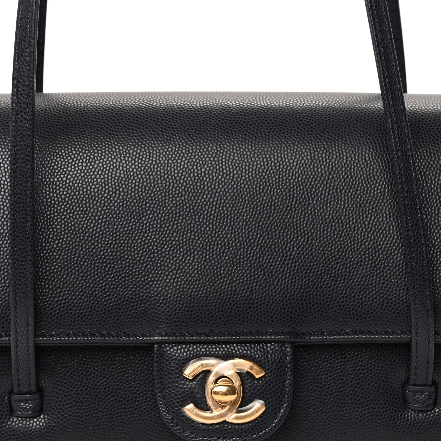 Chanel Shiny Caviar Preppy Coco Small Flap Bag Navy