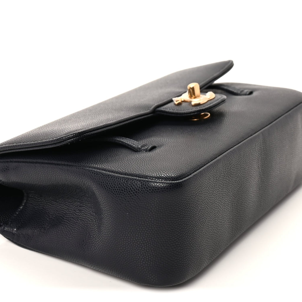 Chanel Shiny Caviar Preppy Coco Small Flap Bag Navy