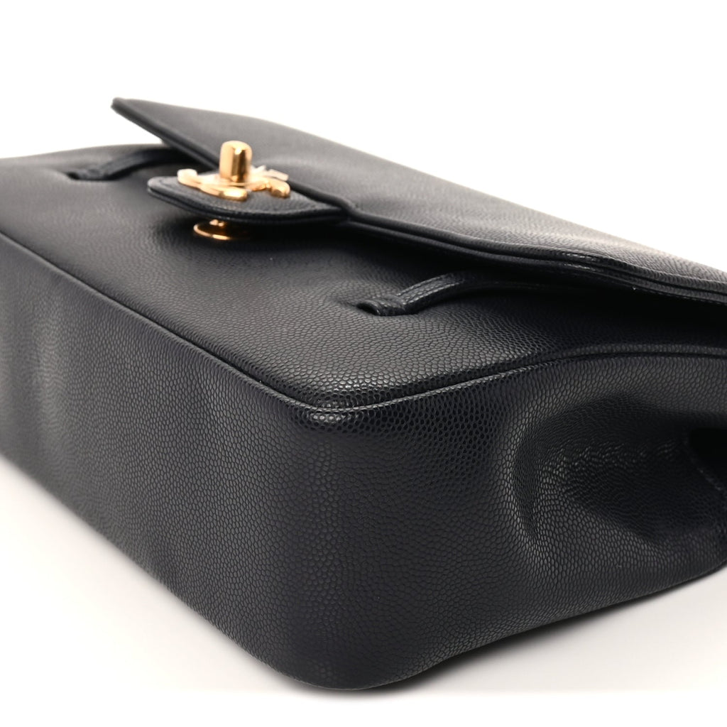 Chanel Shiny Caviar Preppy Coco Small Flap Bag Navy