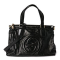 Gucci Vernice Naplack Small Soho Top Handle Satchel Black