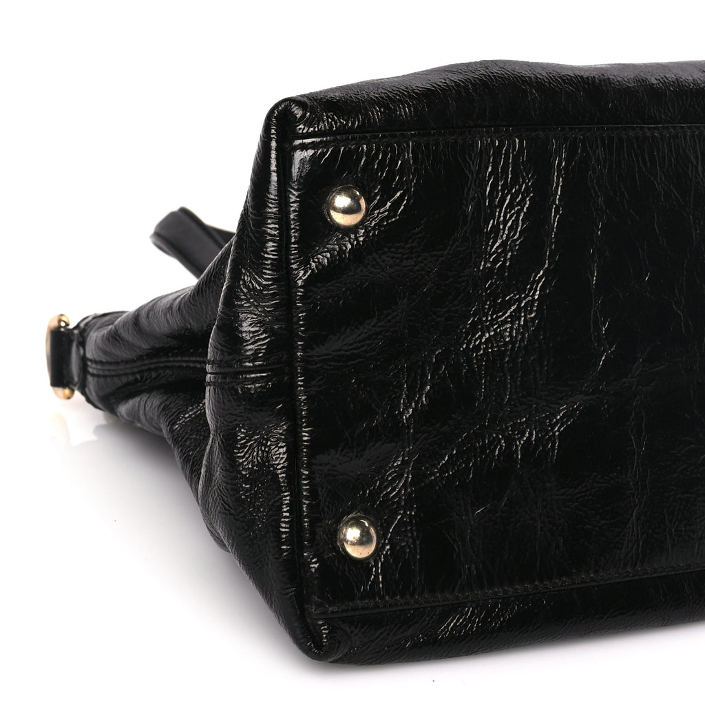 Gucci Vernice Naplack Small Soho Top Handle Satchel Black
