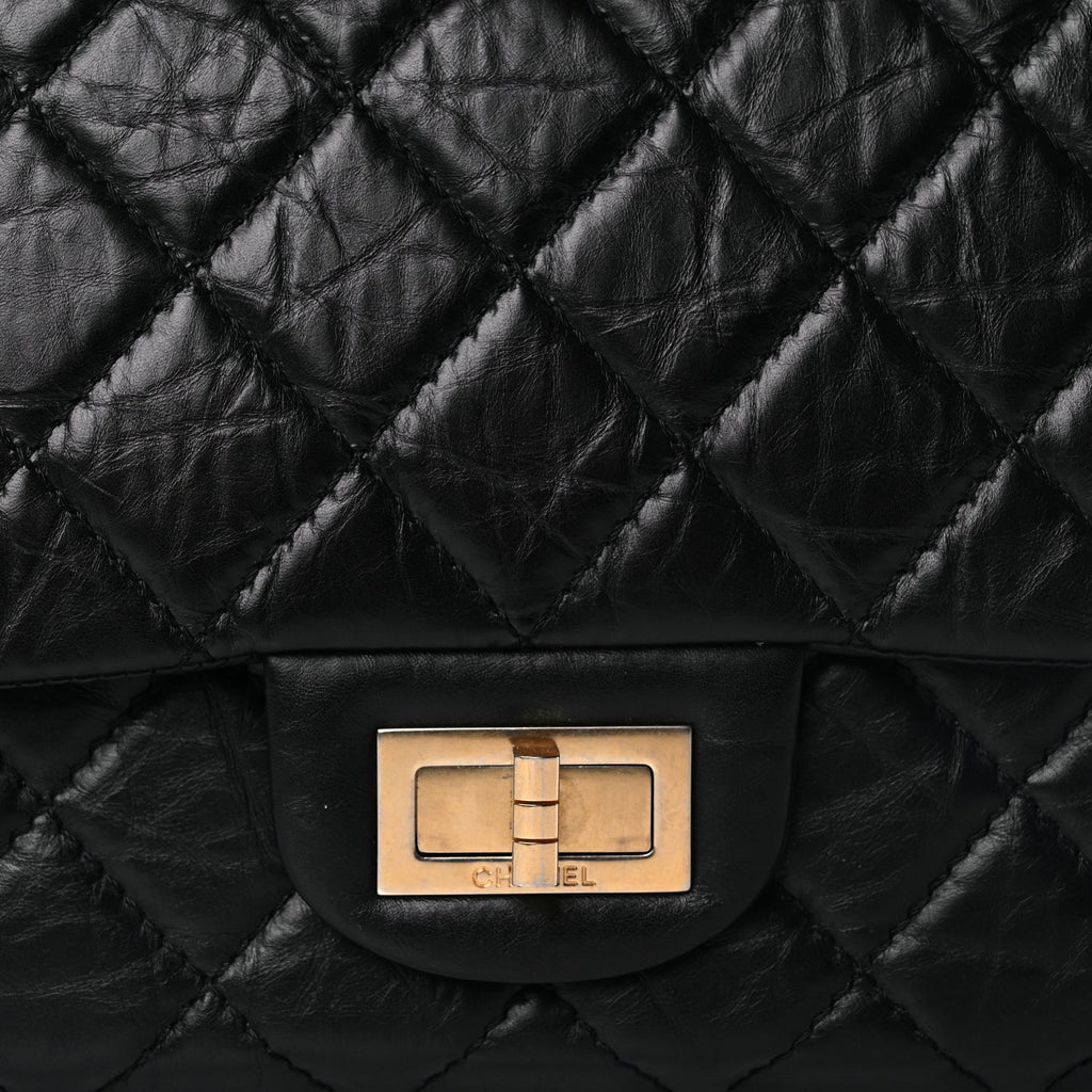 Chanel Aged Calfskin Quilted 2.55 Reissue 227 Flap Black