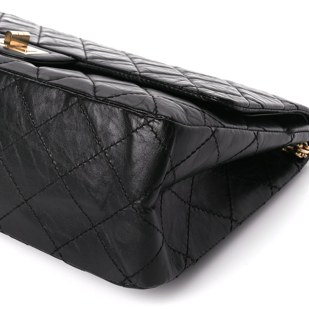 Chanel Aged Calfskin Quilted 2.55 Reissue 227 Flap Black