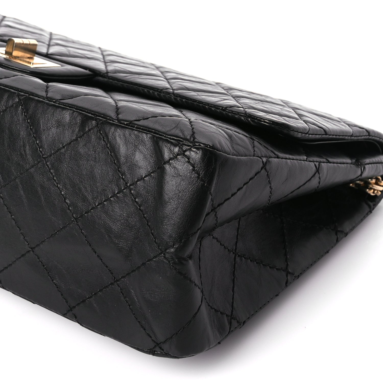 Chanel Aged Calfskin Quilted 2.55 Reissue 227 Flap Black