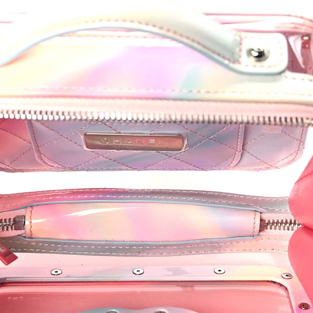 Chanel PVC Lambskin Filigree Small CC Filigree Vanity Case Pink Multicolor