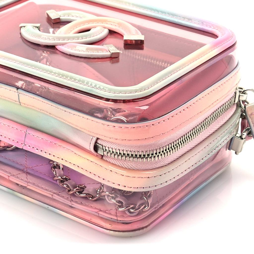 Chanel PVC Lambskin Filigree Small CC Filigree Vanity Case Pink Multicolor