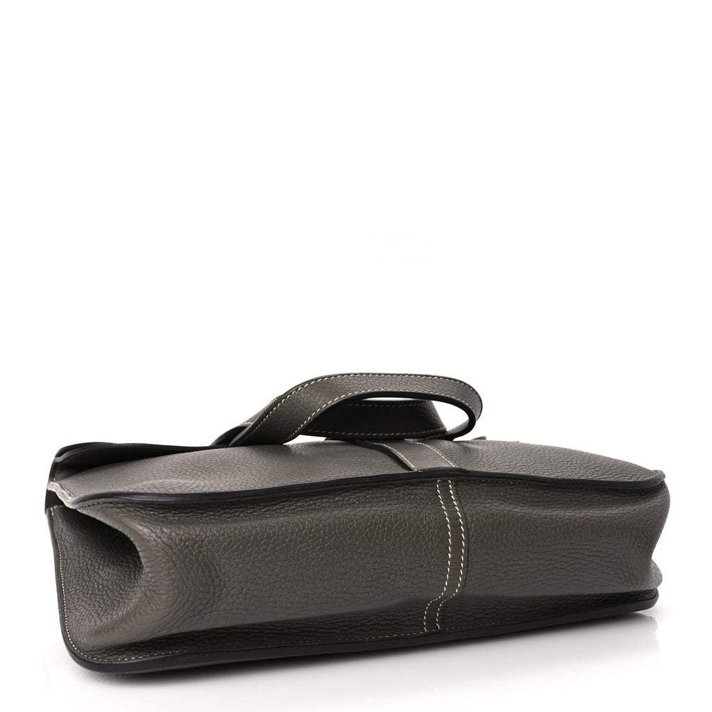 Hermes Taurillon Clemence Halzan 31 GM Etoupe