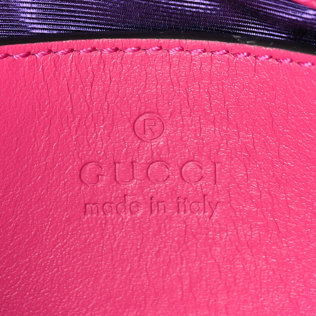 Gucci Nylon Calfskin Enamel GG Matelasse Chain Handbag  Lovely