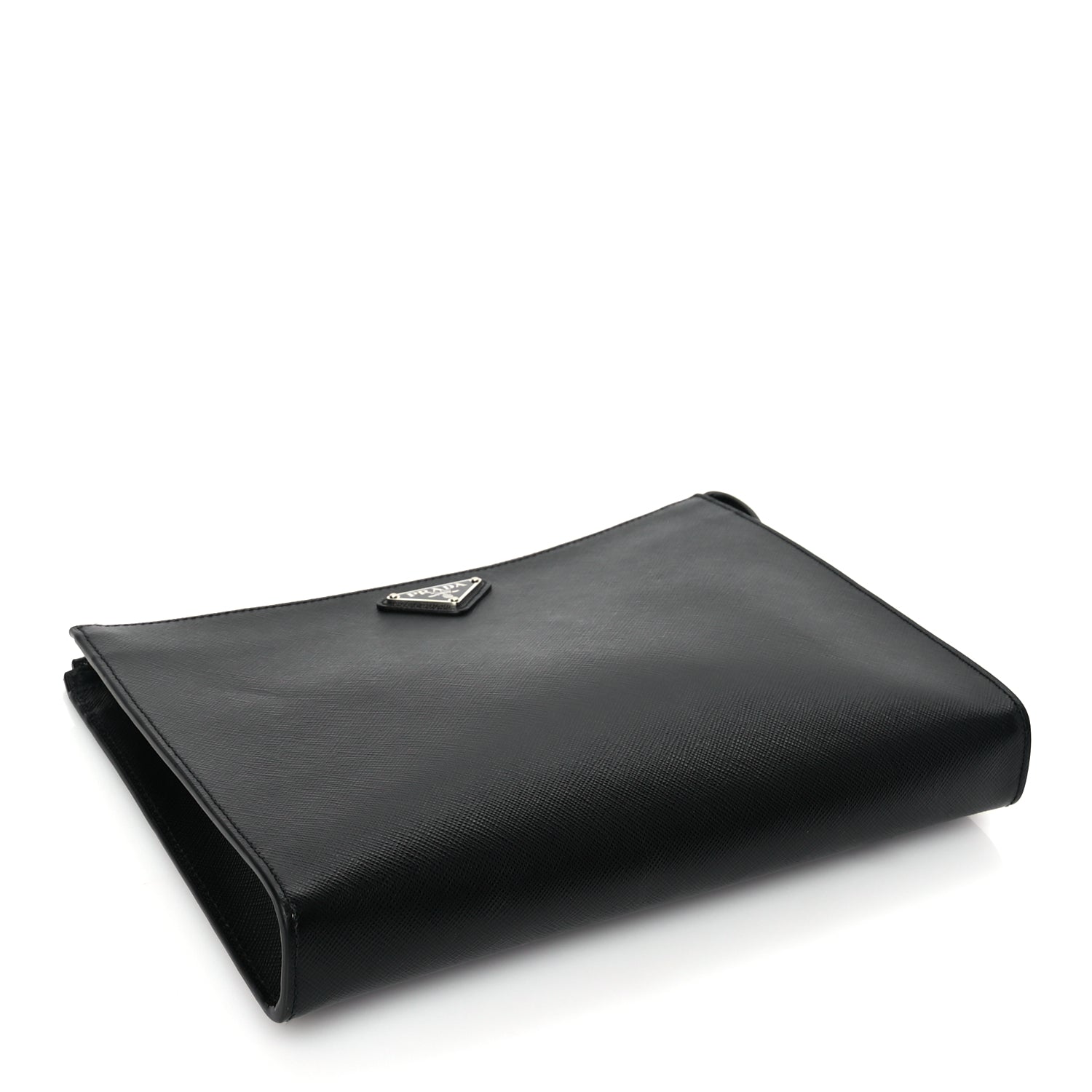 Prada Saffiano Pouch Wristlet Black