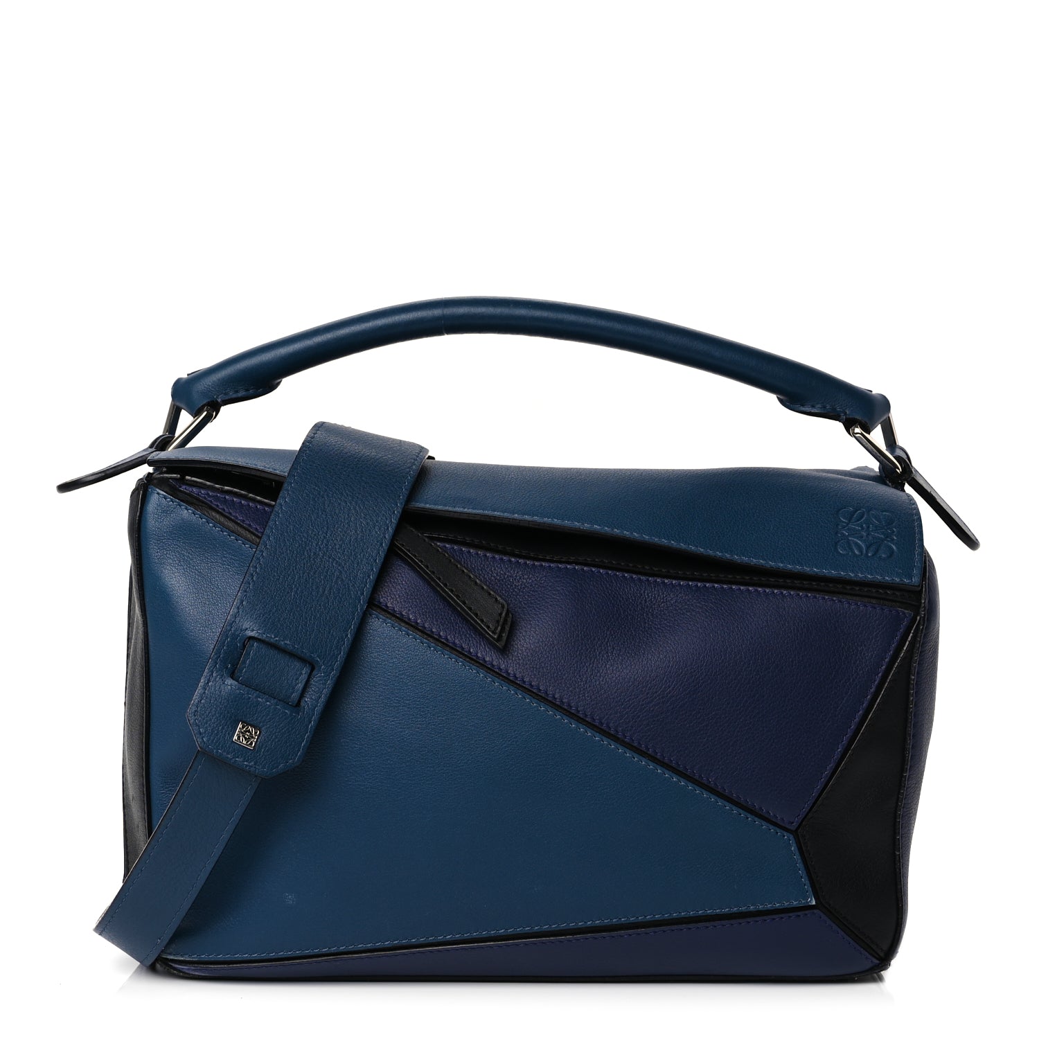 Loewe Calfskin Colorblock Medium Puzzle Bag Blue