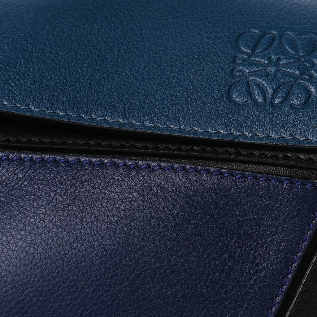 Loewe Calfskin Colorblock Medium Puzzle Bag Blue