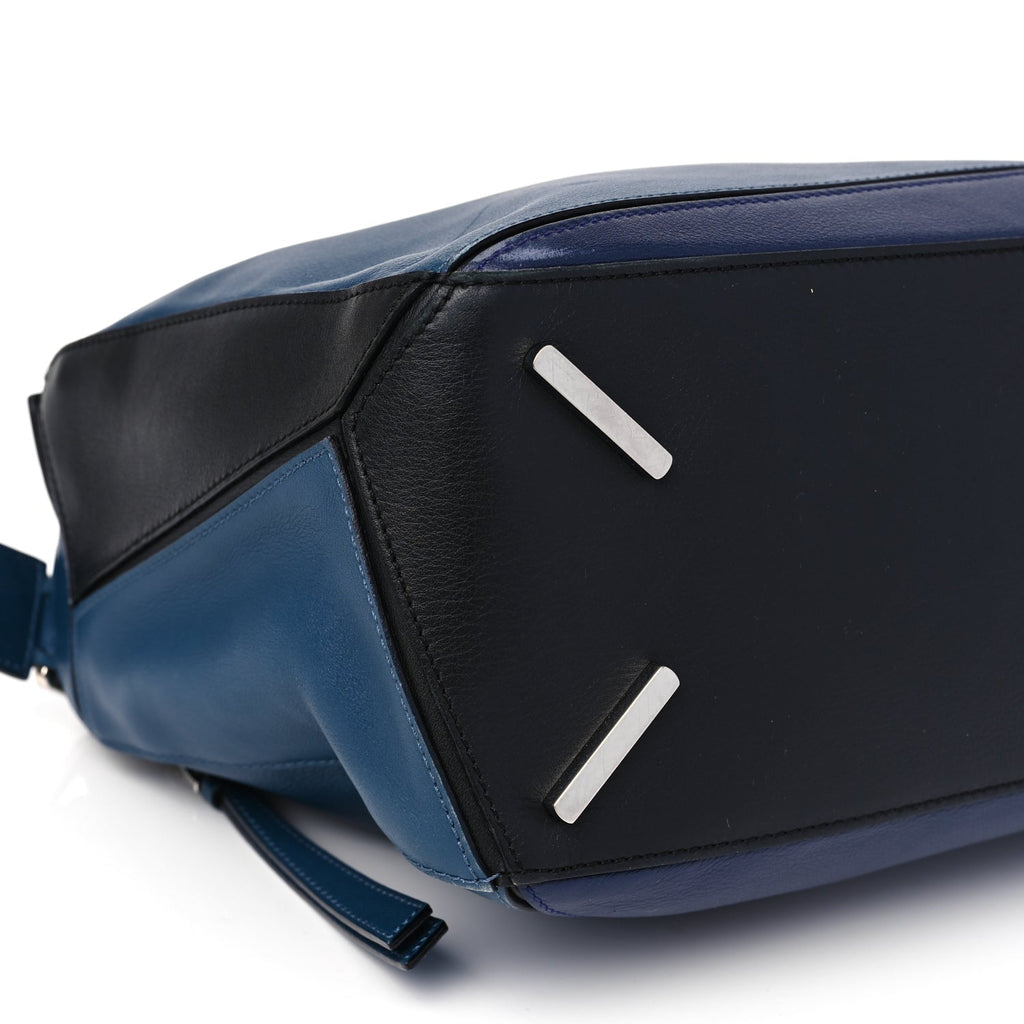 Loewe Calfskin Colorblock Medium Puzzle Bag Blue
