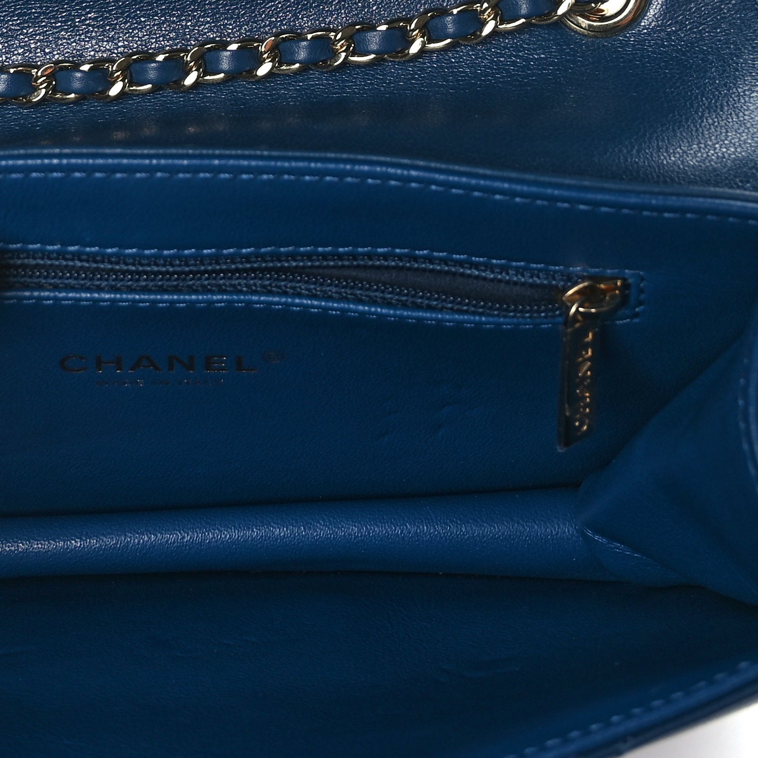 Chanel Sheepskin Quilted Mini Vintage Beauty Lock Flap Blue
