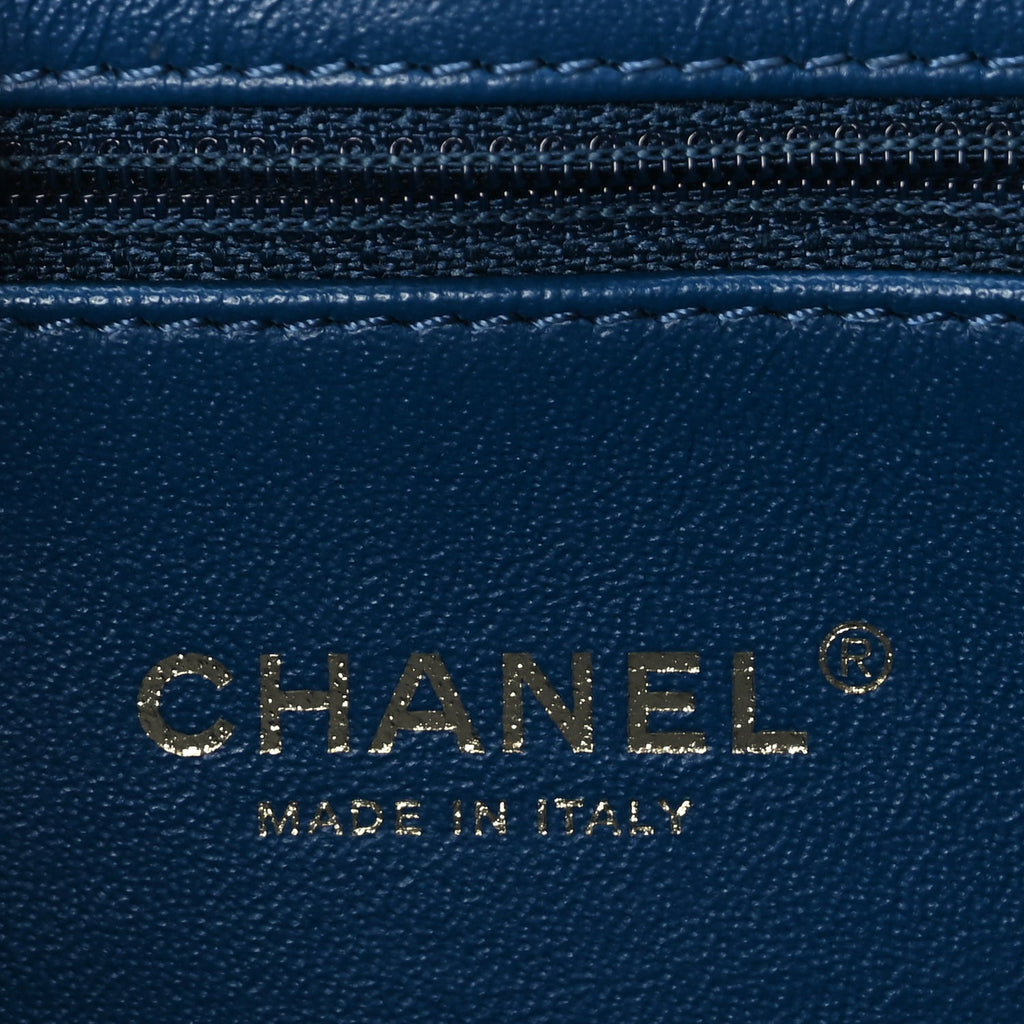 Chanel Sheepskin Quilted Mini Vintage Beauty Lock Flap Blue