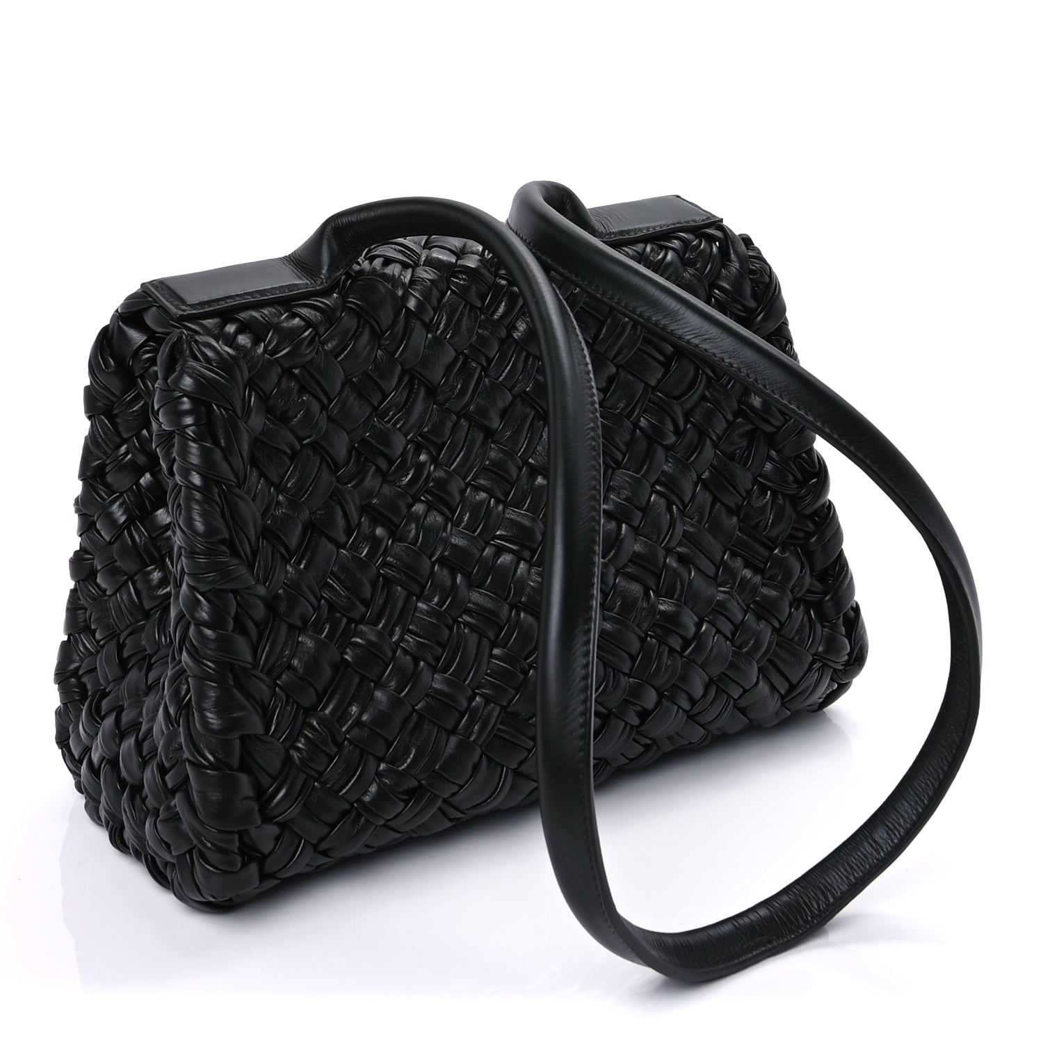 Bottega Veneta Calfskin Intreccio Desiree Shoulder Bag Dark Green