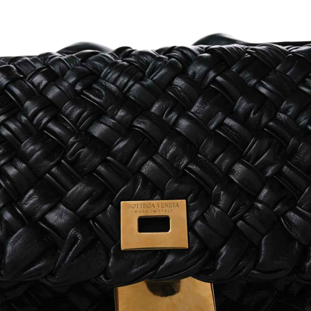 Bottega Veneta Calfskin Intreccio Desiree Shoulder Bag Dark Green