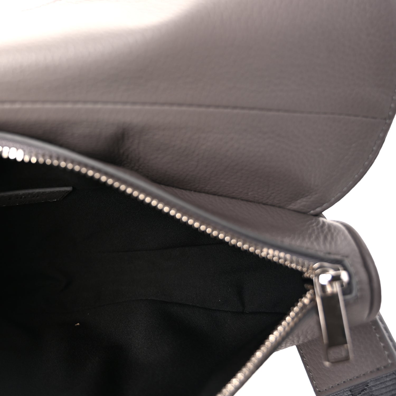 Christian Dior Grained Calfskin Mens Saddle Bag  Grey