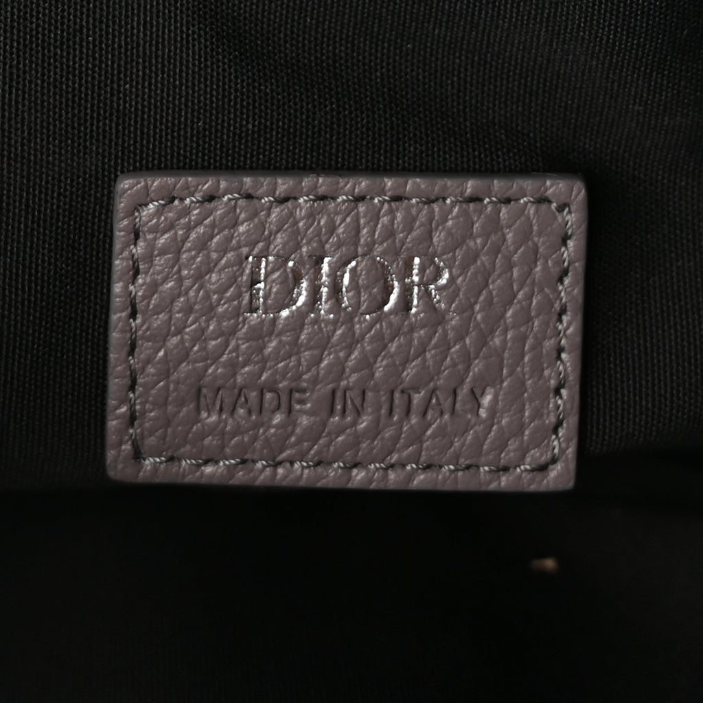 Christian Dior Grained Calfskin Mens Saddle Bag  Grey