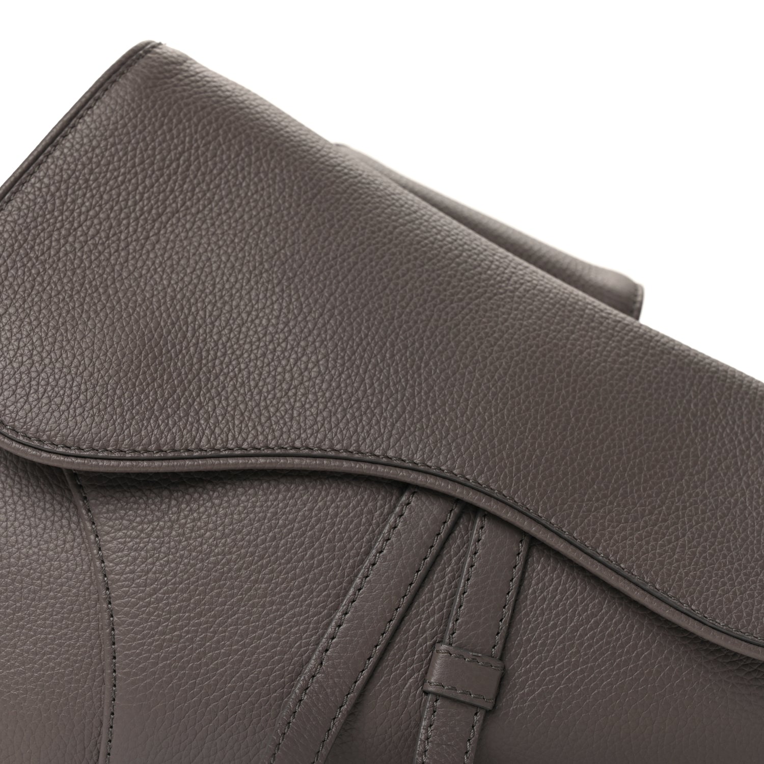 Christian Dior Grained Calfskin Mens Saddle Bag  Grey
