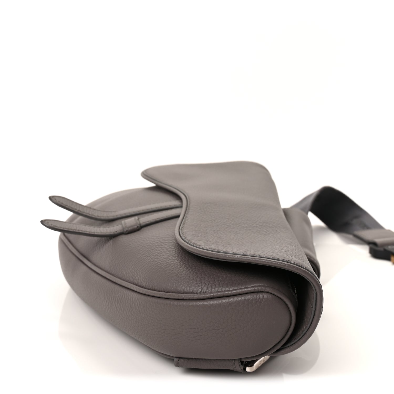 Christian Dior Grained Calfskin Mens Saddle Bag  Grey