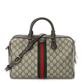 Gucci GG Supreme Monogram Web Medium Ophidia Top Handle Bag Beige Ebony