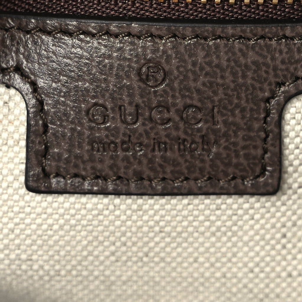 Gucci GG Supreme Monogram Web Medium Ophidia Top Handle Bag Beige Ebony