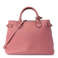 Burberry Grainy Calfskin House Check Medium Banner Tote  Mauve Pink