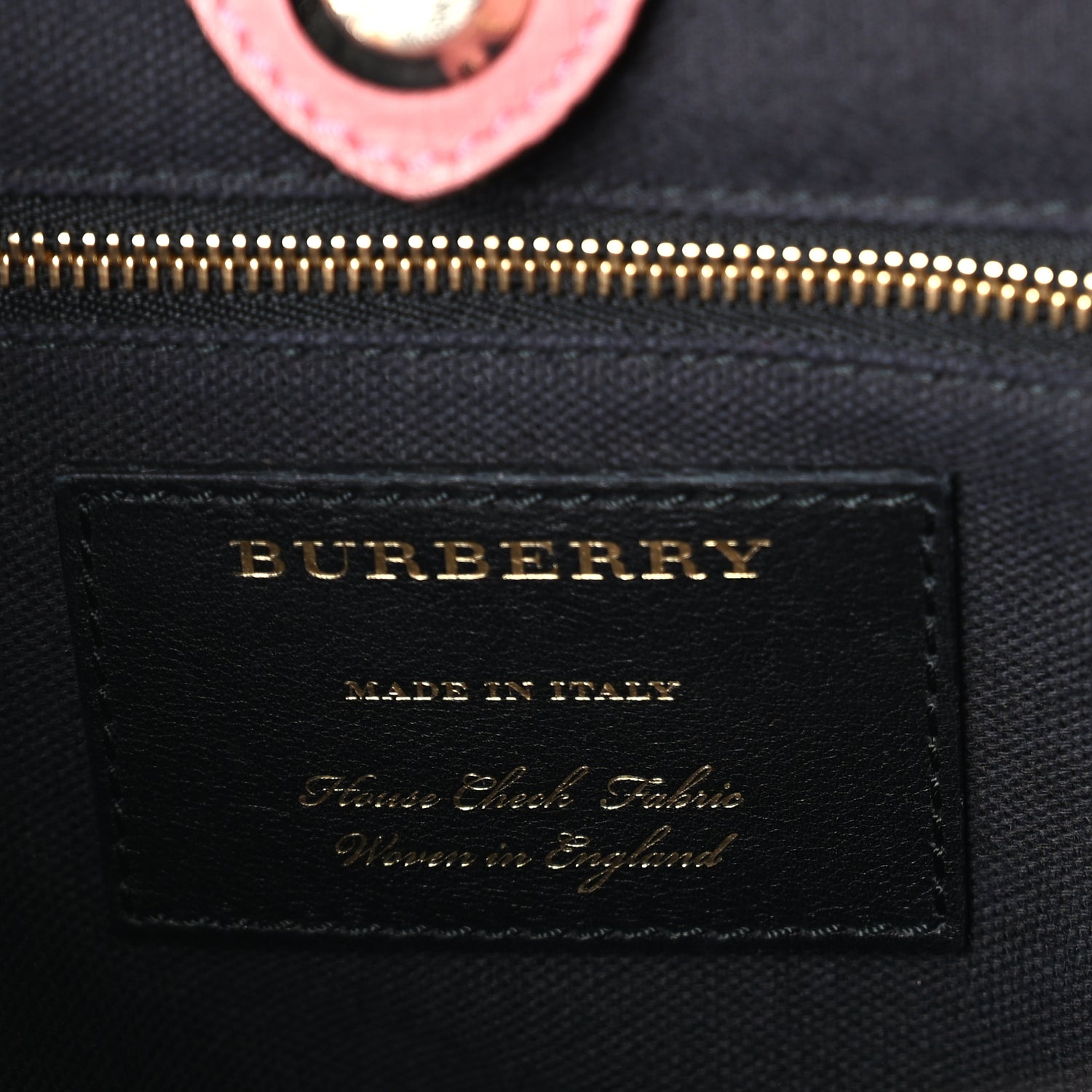 Burberry Grainy Calfskin House Check Medium Banner Tote  Mauve Pink
