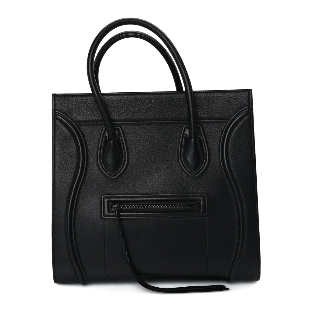 Celine Supple Calfskin Medium Phantom Luggage  Black