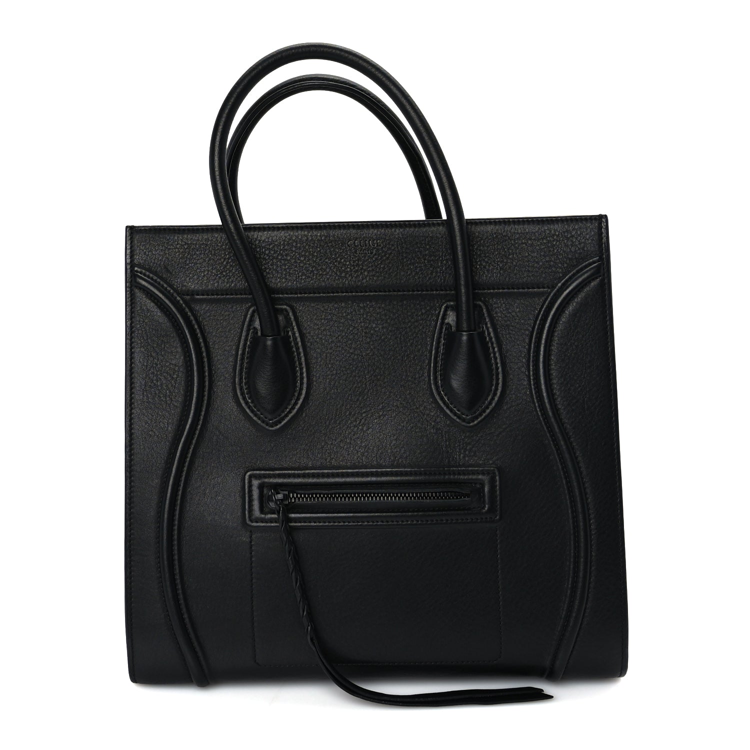Celine Supple Calfskin Medium Phantom Luggage  Black