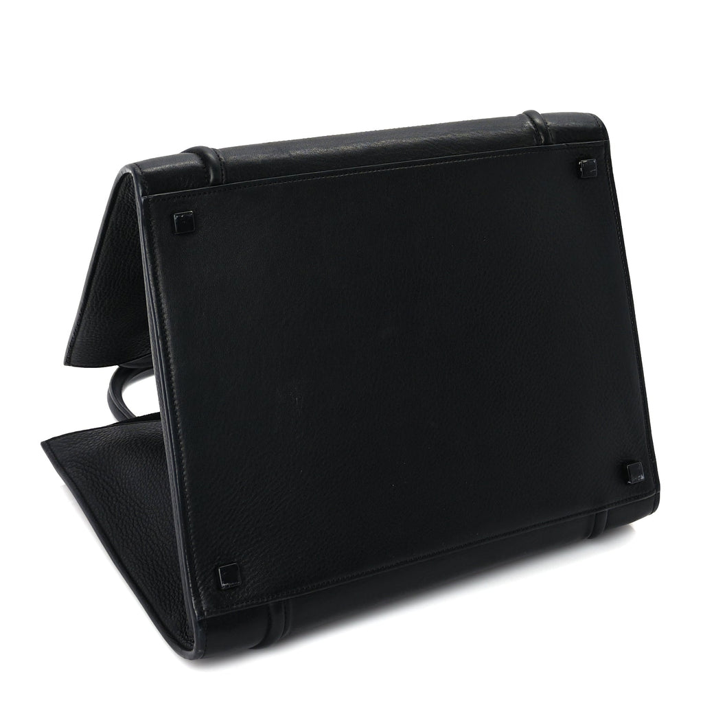 Celine Supple Calfskin Medium Phantom Luggage  Black