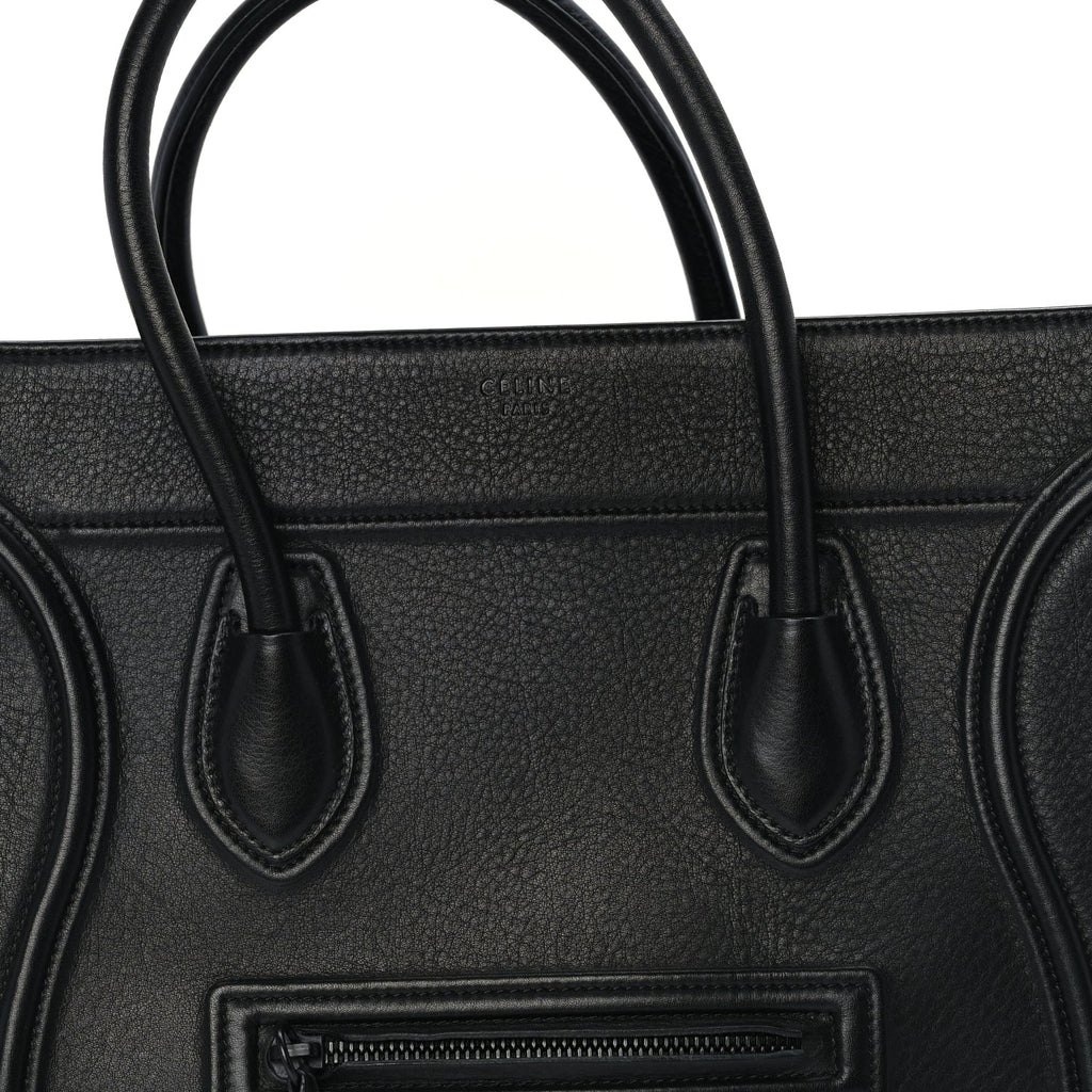 Celine Supple Calfskin Medium Phantom Luggage  Black