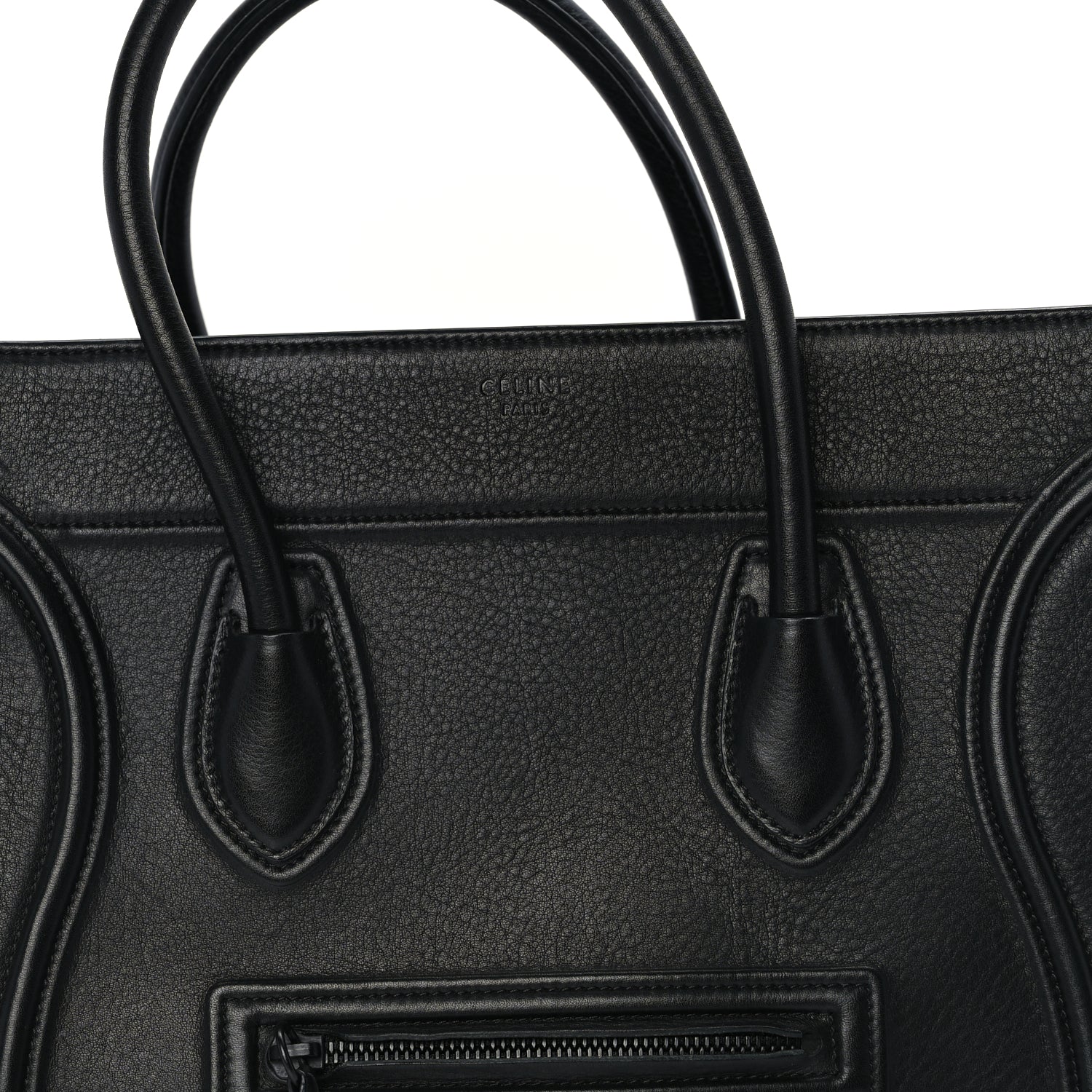 Celine Supple Calfskin Medium Phantom Luggage  Black