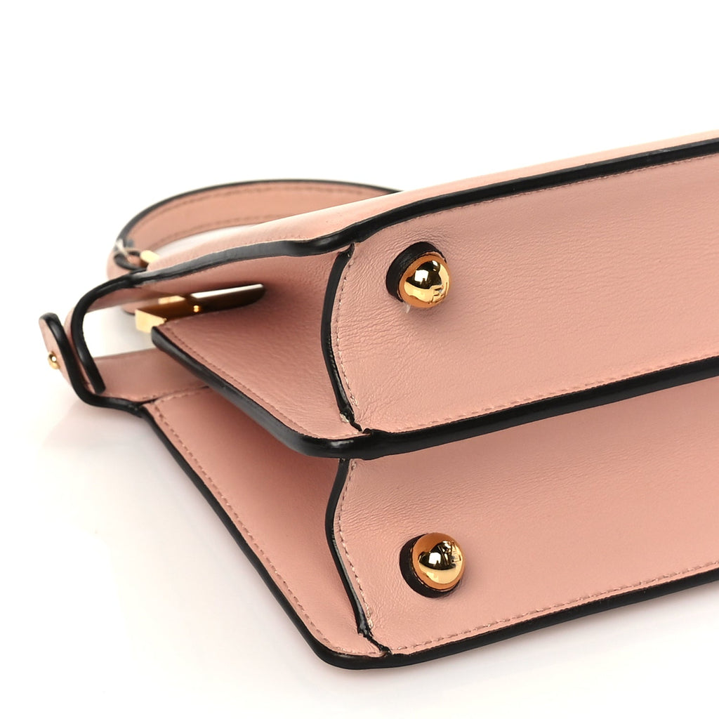 Fendi Shiny Nappa Petite Peekaboo I SEE U Satchel Baby Pink