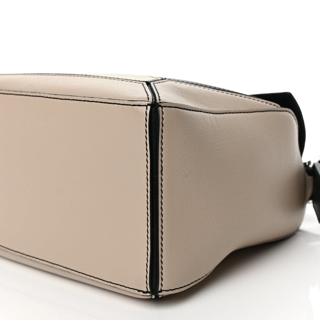 Loewe Calfskin Small Puzzle Bag Black Beige Green