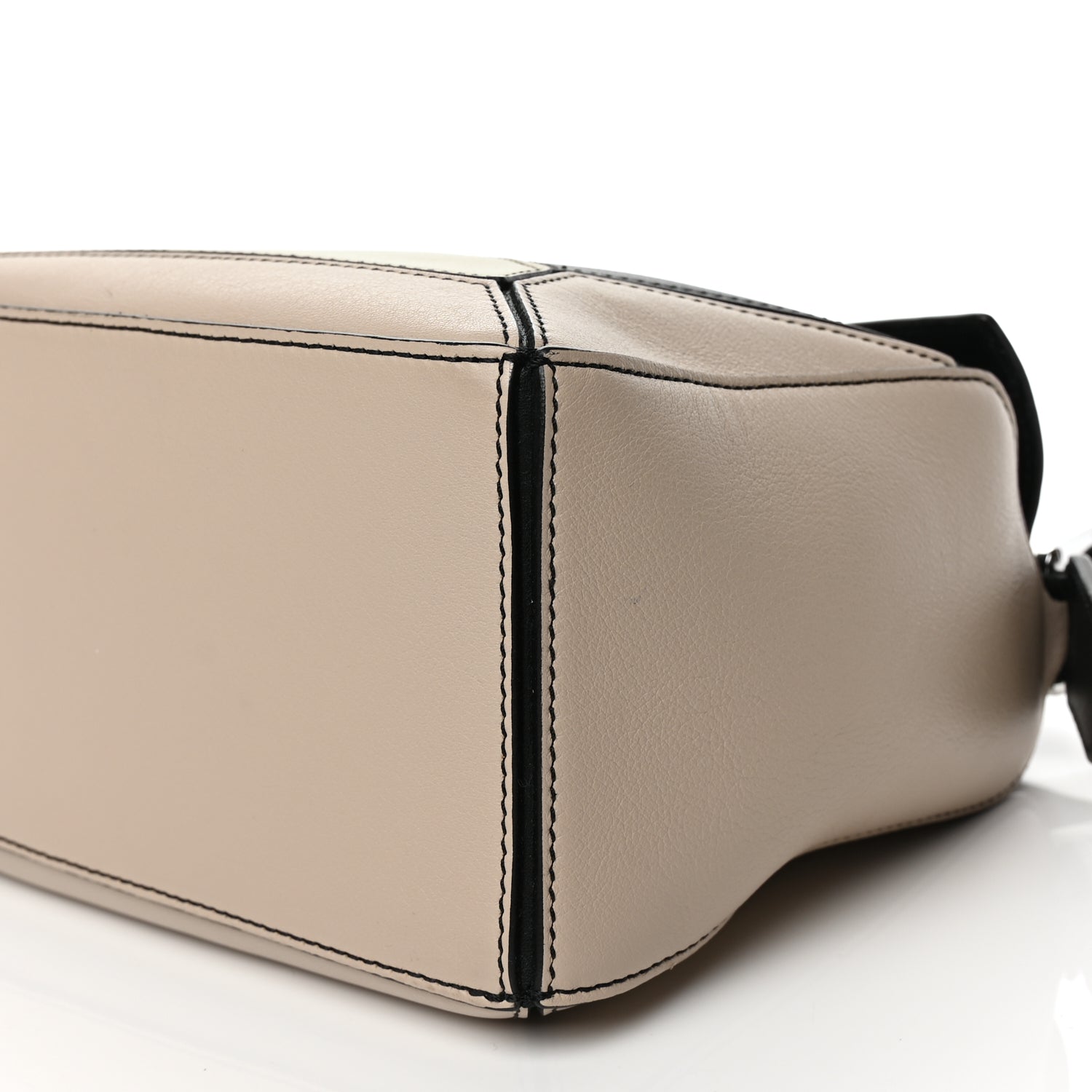 Loewe Calfskin Small Puzzle Bag Black Beige Green