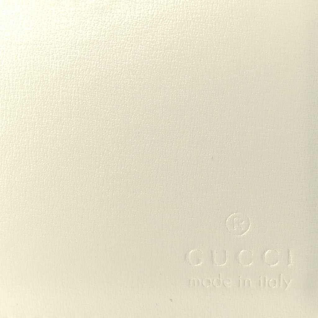 Gucci Boarded Dyana Lux Studded Calfskin Web Small Bamboo 1947 Top Handle Bag  Mystic White