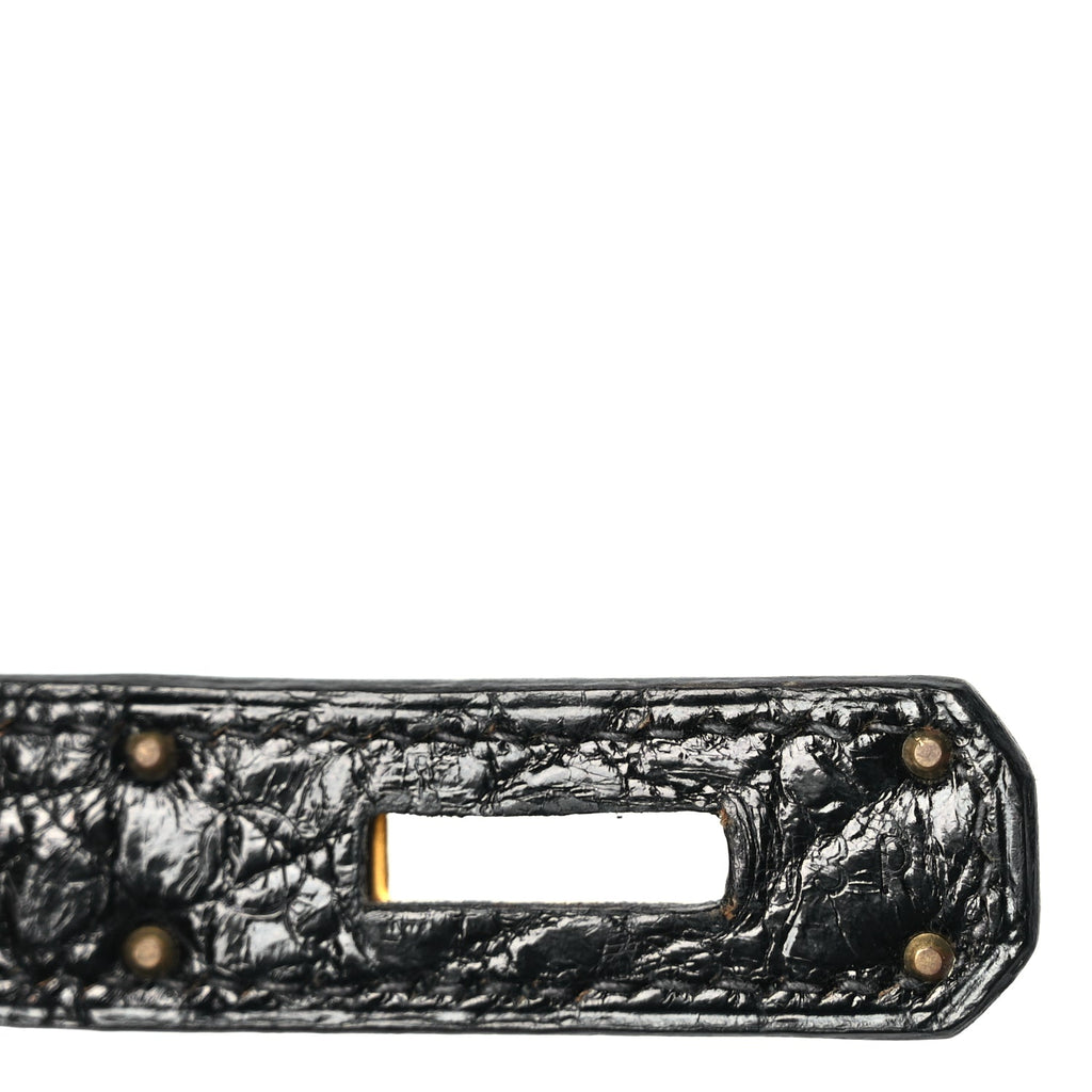 Hermes Shiny Alligator Kelly Sellier 28 Black