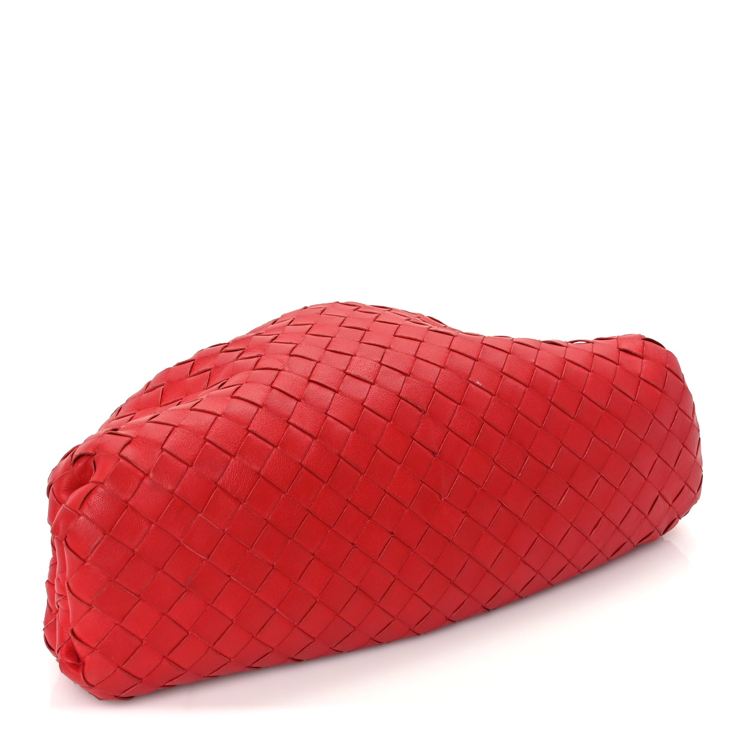 Bottega Veneta Nappa Maxi Intrecciato The Pouch Oversized Clutch Bright Red