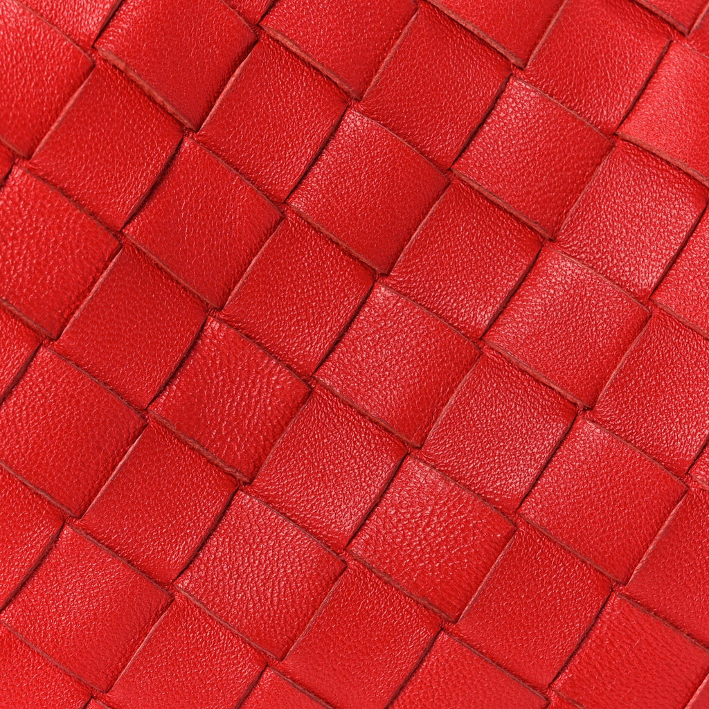 Bottega Veneta Nappa Maxi Intrecciato The Pouch Oversized Clutch Bright Red