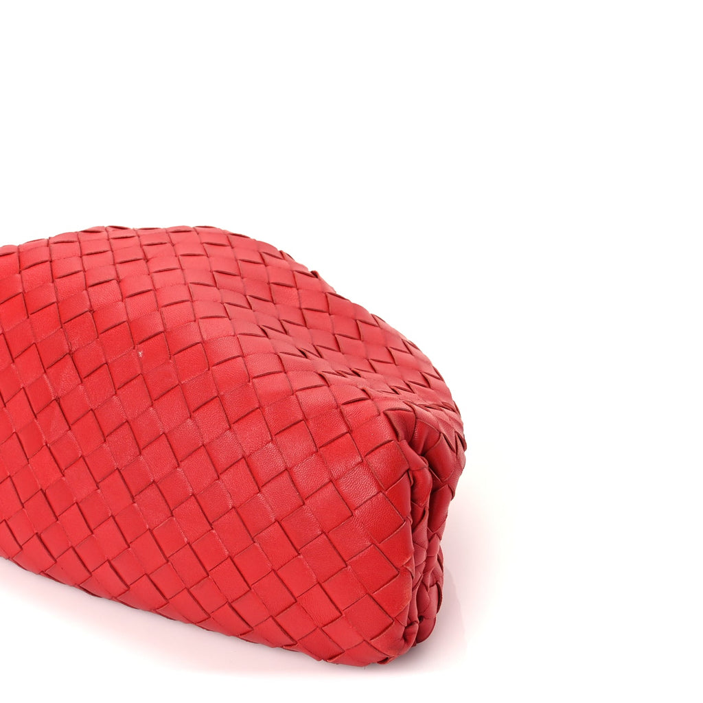 Bottega Veneta Nappa Maxi Intrecciato The Pouch Oversized Clutch Bright Red