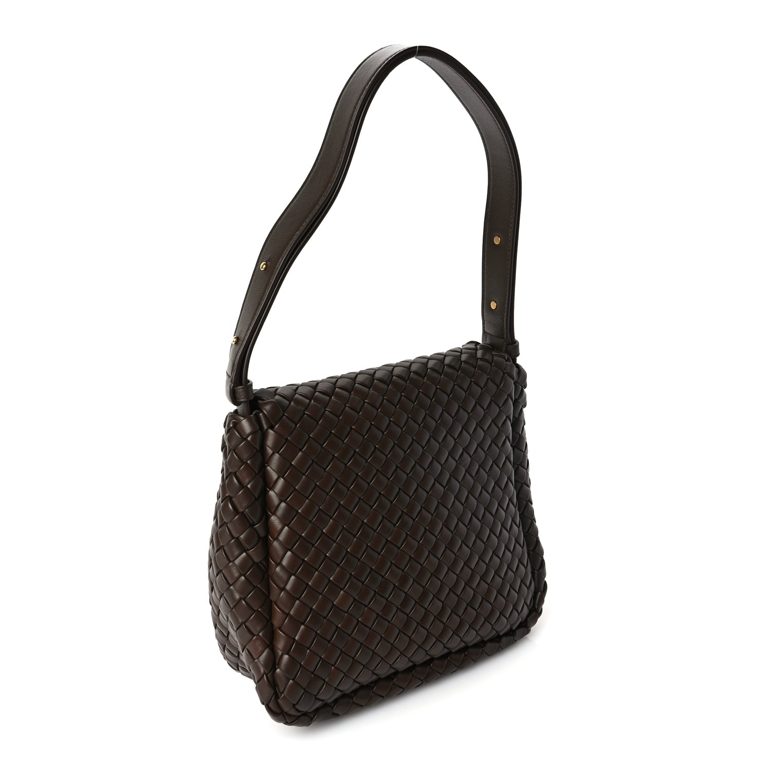 Bottega Veneta Nappa Intreccicio Padded Small Cobble Shoulder Bag Light Brown