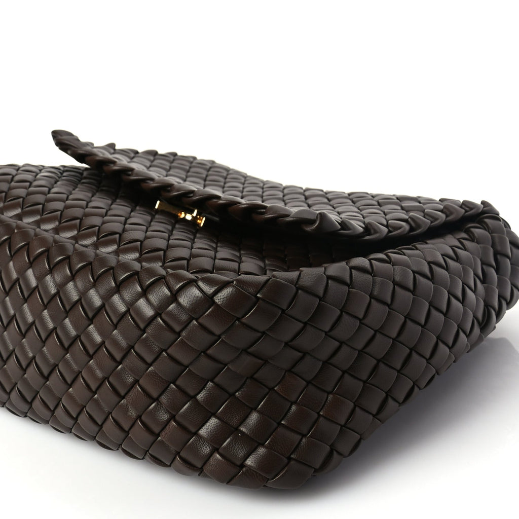 Bottega Veneta Nappa Intreccicio Padded Small Cobble Shoulder Bag Light Brown